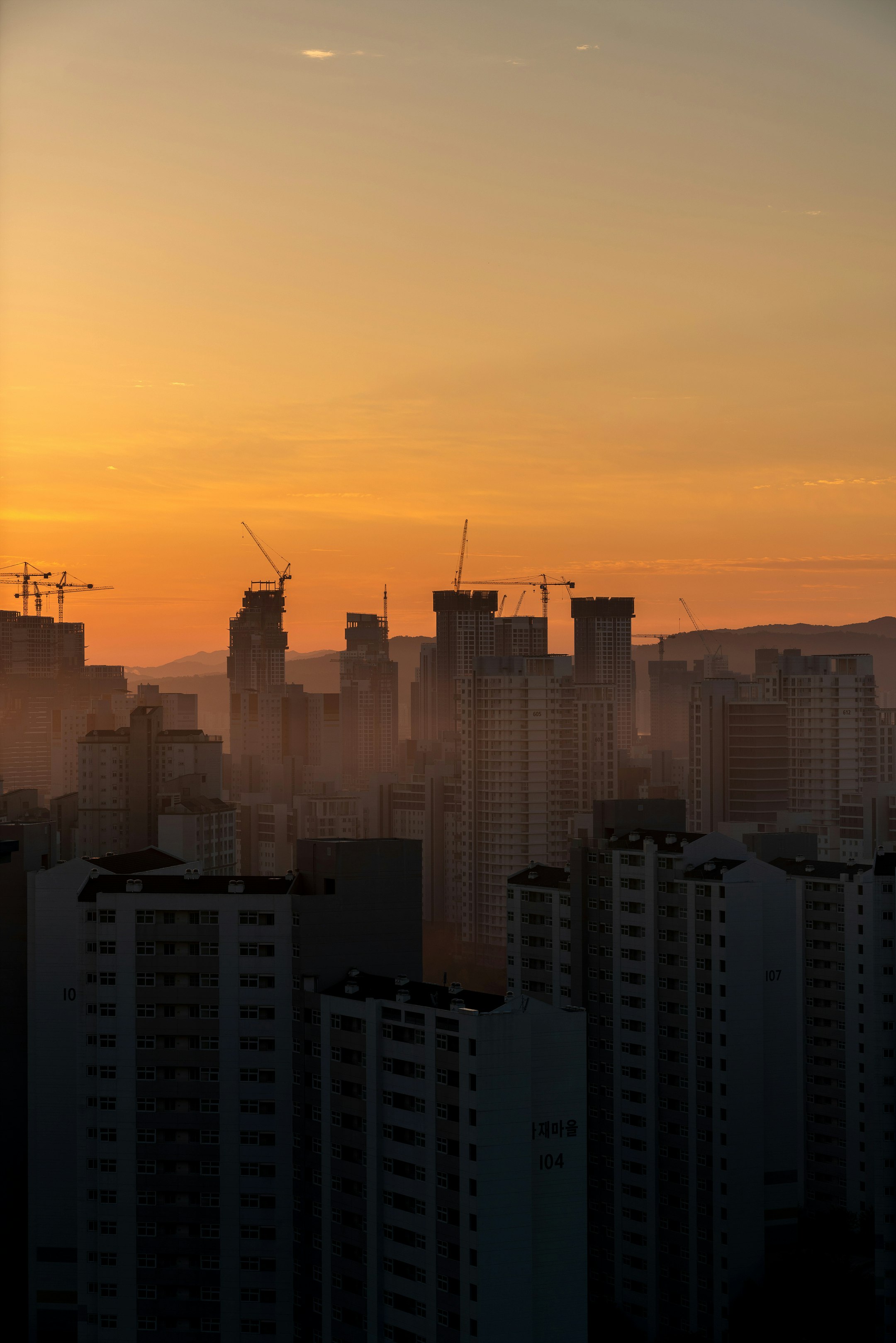 city skyline during golden hour